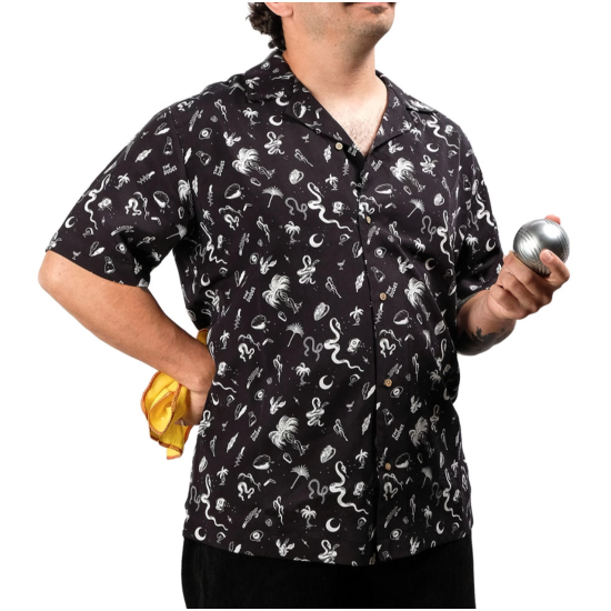 THE DUDES BITCH HAWAIIN SHIRT BLACK Μαύρο