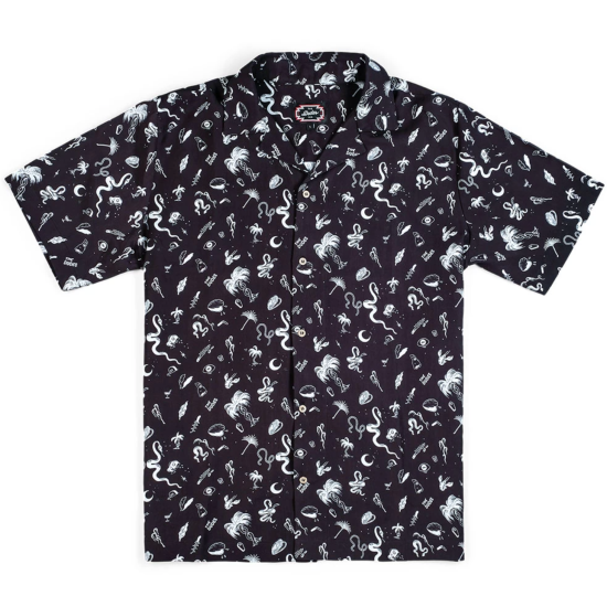 THE DUDES BITCH HAWAIIN SHIRT BLACK Μαύρο