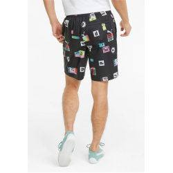Puma Brand Love Printed Mens Shorts Mαυρο