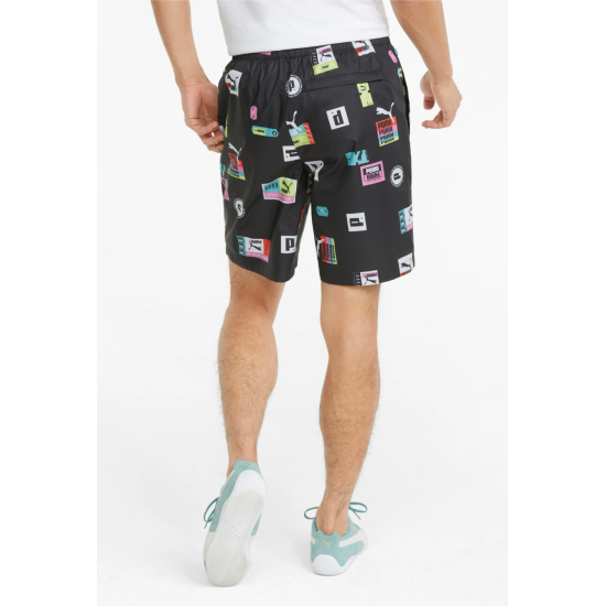 Puma Brand Love Printed Mens Shorts Mαυρο