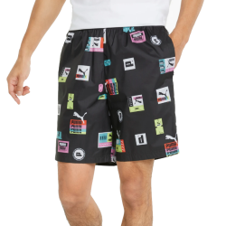 Puma Brand Love Printed Mens Shorts Mαυρο
