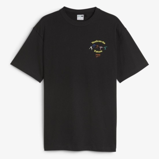 Puma DOWNTOWN Graphic Tee Μαύρο