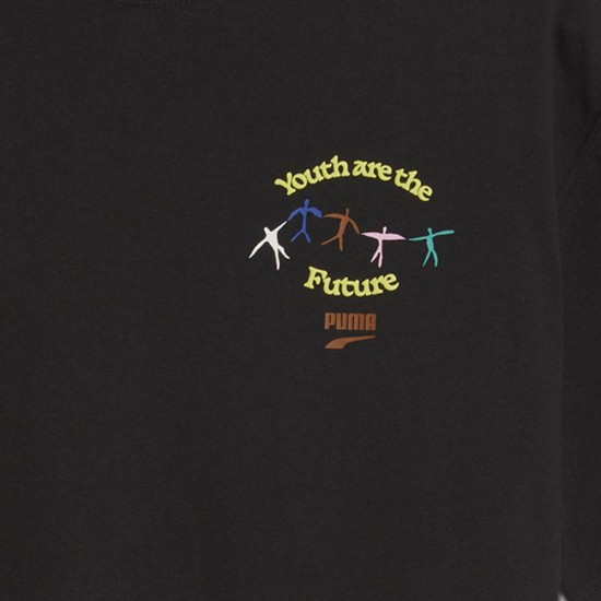 Puma DOWNTOWN Graphic Tee Μαύρο