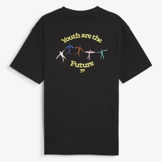 Puma DOWNTOWN Graphic Tee Μαύρο