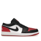 Jordan 1 Low Bred Toe Μαύρο Κόκκινο