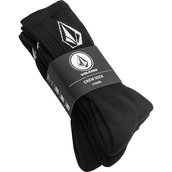 Volcom Full Stone Sock 3 Pack  Μαύρο