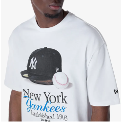 NEW ERA Mlb Script Grphc Tee Neyyan Άσπρο