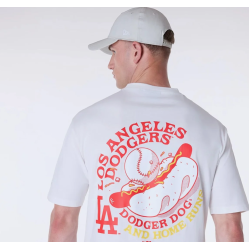 New Era LA Dodgers MLB Food Graphic Open White Oversized T-Shirt Άσπρο