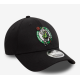 New Era Boston Celtics NBA Black 9FORTY Stretch Snap Adjustable Cap Μαύρο