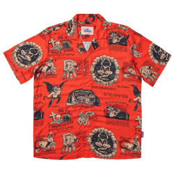 THE DUDES BEELZEBUD RED HAWAIIAN SHIRT MULTICOLOR Κόκκινο