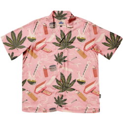 THE DUDES TRIPPIN HAWAIIAN SHIRT MULTICOLOR  Ροζ